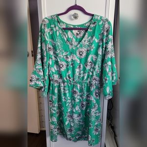 A New Day Green Floral Dress Size M
